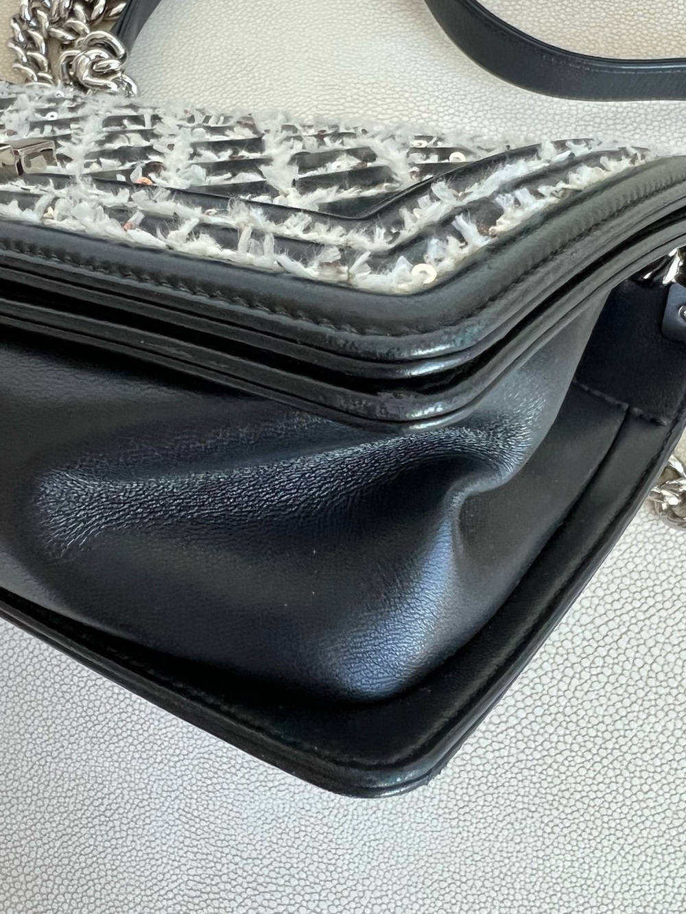 Chanel Black Quilted Calfskin Embroidered Boy Bag Medium - Picture 12 of 14